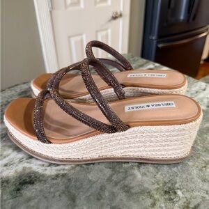 Chelsea & Violet Rhinestone Wedge Sandals